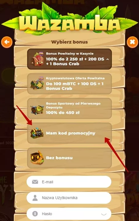 bonusy Wazamba