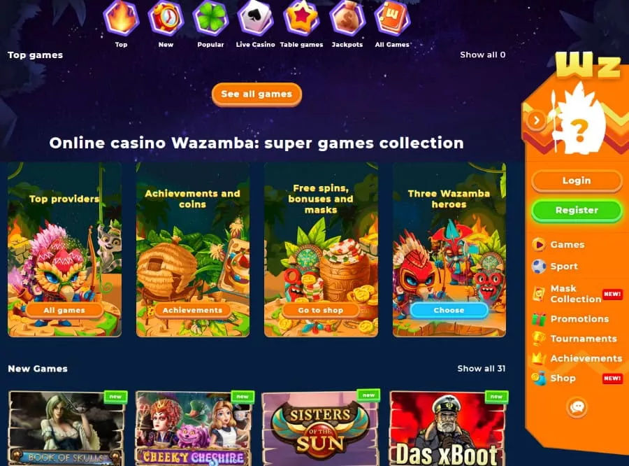 Wazamba bonusy